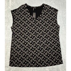 Olivia Paige Woman Size 3X Sleeveless Blouse Textured Design Black